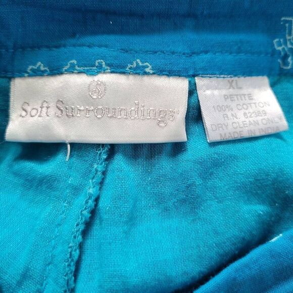 Soft Surroundings XL 100% cotton embellished full skirt sequined boho - Picture 7 of 9